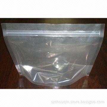 High Barrier Large Size Plastic Zipper Bag, Used for Liquid Packaging, One-side Transparent